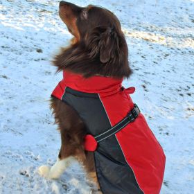 Alpine All-Weather Dog Coat (Color: Red and Black, size: 3X-Large)
